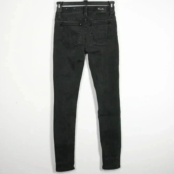Miss Me Los Angeles Mid-Rise Girl's Skinny Jeans Black Size 12 Inseam 31.5 - Picture 2 of 2